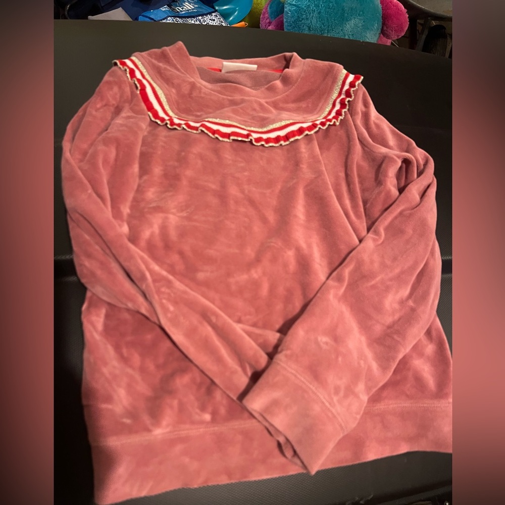 Boden girl velour hoodie